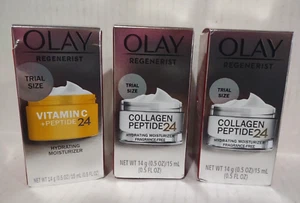 Olay Regenerist Collagen Peptide 24 Face Moisturizer Trial Size 0.5 oz 3 Pack - Picture 1 of 3