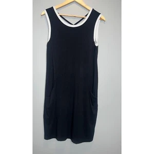 NEW Matty M sporty tank dress with pockets black midi cross back preppy size S - Picture 1 of 4