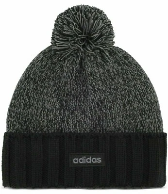 ADIDAS Tejido ELASTIZADO Recon II POM GORRO Sombrero Talla Única NEGRO Forrado SOMBRERO $29 NUEVO CON ETIQUETAS Foto 1 de 4