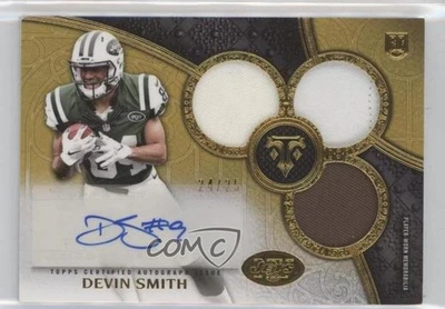 2015 Topps Triple Threads Relics Gold /25 Devin Smith #116 Rookie Auto RC - Image 1 of 2