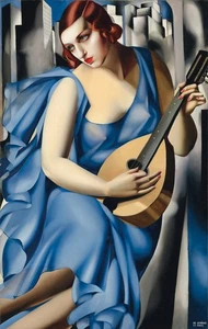Tamara de Lempicka Retrato la Musicienne Pintura al Óleo Impresa sobre Lienzo Decoración - Imagen 1 de 8