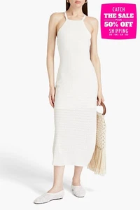 RRP €359 SANDRO Yvana Midi Dress FR34 US2 UK6 XS Thin Knit Beaded Strappy Back - Picture 1 of 10