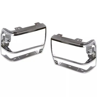 Ford Explorer Ranger For 1989-1994 Headlamp Door Chrome Front Left & Right Side - Image 1 of 4
