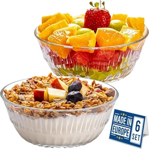 CRYSTALIA Premium Glasschalen 6er Set, 345ml 100% Bleifreie Stapelbare Kristall - Bild 1 von 3