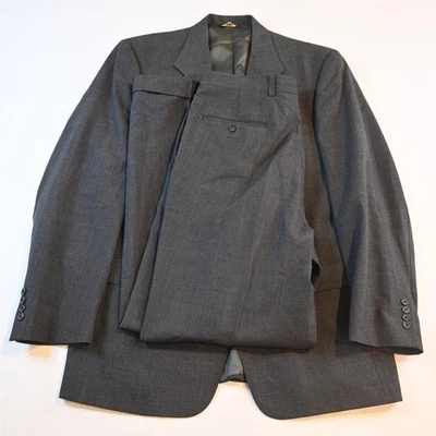 De Colección Hecho en EE. UU. 44L 34x34 Gris Pata de Gallo 100% Lana Hombres Chaqueta Pantalones Traje Foto 1 de 4
