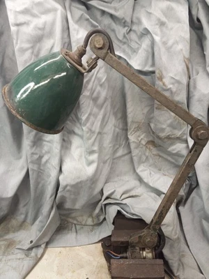 Lámpara Máquina Vintage Industrial Chic 2 Brazos Montaje Fijo Prop Esmalte Taller - Imagen 1 de 4