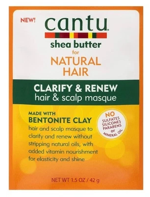 Mascarilla Cantu Natural Cabello Clarificar y Renovar Cabello y Cuero Cabelludo Manteca de Karité Sin Gluten Foto 1 de 4