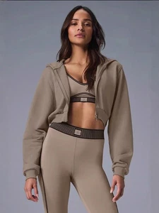 AIo Kendou's Recortado Deporte Moda Cremallera Corta Sudadera con Capucha Cárdigan Suelto Sudadera - Imagen 1 de 13