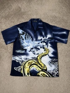 Camiseta vintage para hombre abotonada años 90 Cobra Moda Streetwear Snake-Hawk, talla XL - Imagen 1 de 5