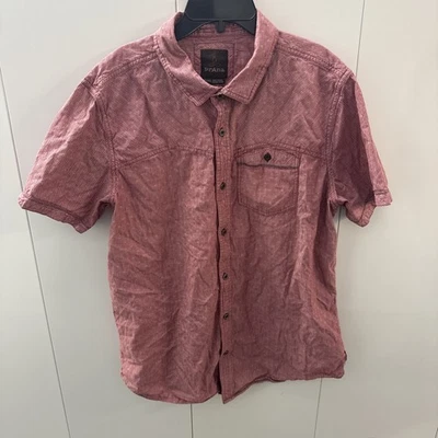 Camisa PrAna Para Hombre X Grande Algodón Orgánico Bolsillo Abotonable Rayas Geométricas Foto 1 de 4