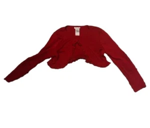 Bonnie Jean Frilled Red Cardigan - Picture 1 of 3