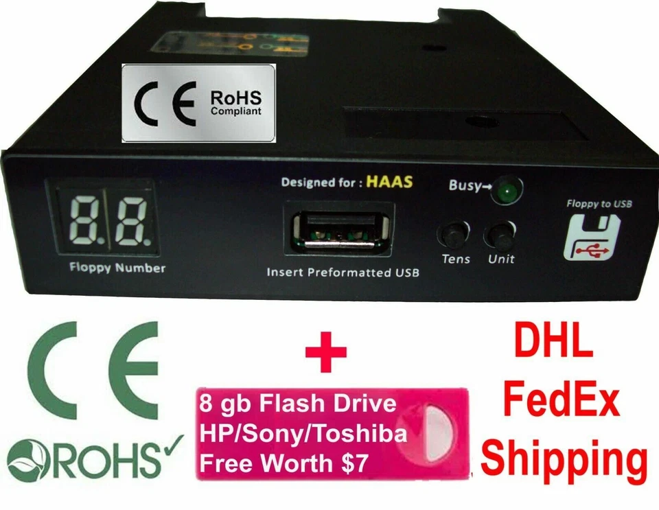 Floppy to USB Converter for Haas CNC Machines + 16 gb - Image 1 of 3