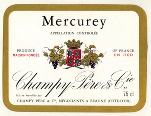 Etiquette Vin de Bourgogne(75cl)-Mercurey-Champy-Beaune-R.595 - Picture 1 of 1