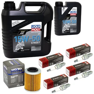 Öl Set Inspektion 5L für Aprilia ETV 1000 Caponord 2001-2009 Ölfilter Zündkerzen - Bild 1 von 6