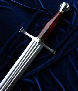 Épée personnalisée forgée à la main prête au combat, épée longue corbeau, épée médiévale - Photo 1/5