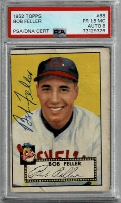1952 Topps #88 Bob Feller PSA DNA 8 Signed Autographed HOF Auto Indians - Image 1 of 4