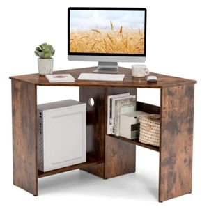 Home Office Corner Computer Writing Study Desk Workstation Table w/Storage Shelf - Picture 1 of 16