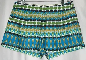 J Crew Multi-color Tribal Print short 3” Inseam Size 4 - Picture 1 of 10