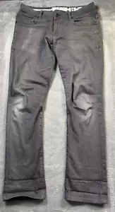 Five Four Jeans Mens 34x32 Black Stretch Straight Leg Mid Rise Zippered Fly - Picture 1 of 7