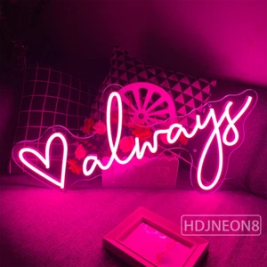 50cmX23cm Custom Neon Sign Always Wedding Sign USB Night Light Wedding Art Decor - Picture 1 of 9