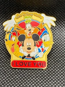 Disney Pin 28802 WDW Name Mickey Donald Goofy Pluto (FAB 4) I LOVE YOU - Picture 1 of 2