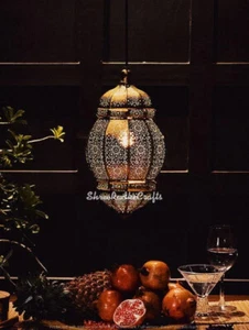 Moroccan Hanging Pendant Lamp, Antique Ceiling Fixture Home Decor Lamps Gifted - Picture 1 of 8