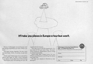 1968 Volkswagen Beetle Bug "It'll Take You Places in Europe" Original Ad - Picture 1 of 1