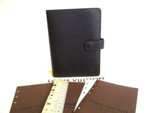 Auth LOUIS VUITTON Epi Black Document Holders Medium Ring Agenda Cover #a059 - Picture 1 of 12