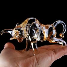 Sculpture Tabletop Home Office Decoration Crystal Bull Art Glass Statue Figurine
