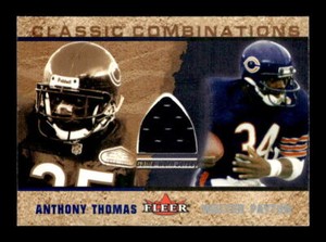 2002 Fleer Tradition Classic Combinations Jersey 35 Anthony Thomas Walter Payton