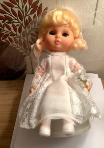 Vintage Plastic working musical Stand bride doll Moveable eyes Made Hong Kong - Picture 1 of 6