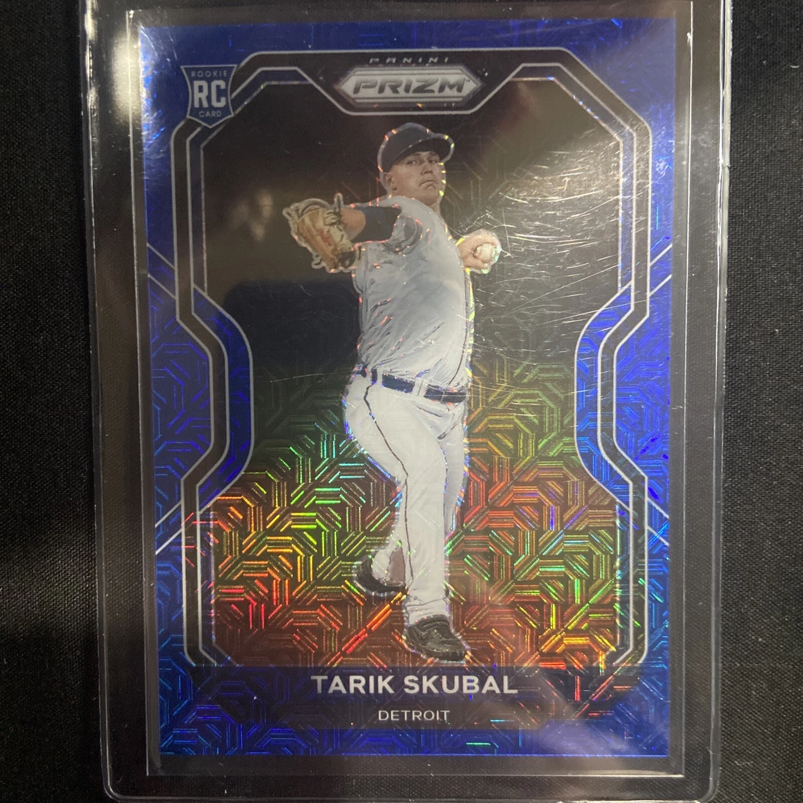 2021 Panini Prizm TARIK SKUBAL RC Blue Mojo Prizm SSP 155/199 #266 Detroit