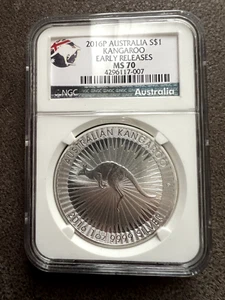 2016P Australia Kangaroo Silver $1 Coin NGC MS70 Early Releases - Picture 1 of 2