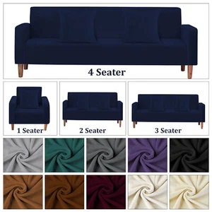 Samt Sofa Bezüge 1/2/3/4 Sitzer Sofa Husse Elastisch Sofa + Kissenbezug - Bild 1 von 40