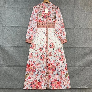 NEW Unbranded Womens Dress Size M Medium Multicolour Floral Long Sleeve Midi - Picture 1 of 9