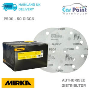 Mirka Basecut P500 Grit 150mm DA H&L Sanding Discs 50pk 6" Paper Abrasive Grit - Picture 1 of 10
