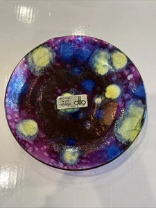 Andreas Meyer Nahariya handgefertigte Glasplatte Israel lila 5,75 Zoll - Bild 1 von 2