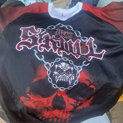 Red Skull Romo Black Red Bicycle Dirt Bike Jersey Sz L - Image 1 of 4