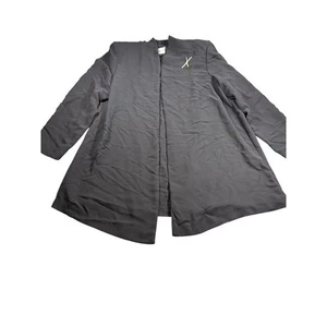 SL Fashions Jacket Womens 16 Black Open Front Long Sleeve Sequin Accent Dressy - Picture 1 of 7