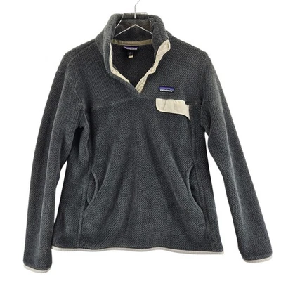 Patagonia Snap-T Pullover Sweatshirt Womens Large Charcoal Gray Beige Gorpcore - Image 1 of 4