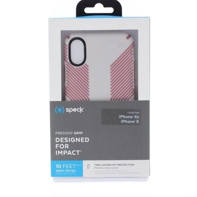 Capa Speck Presidio Grip para iPhone XS / iPhone X branca / rosa - Imagem 1 de 2