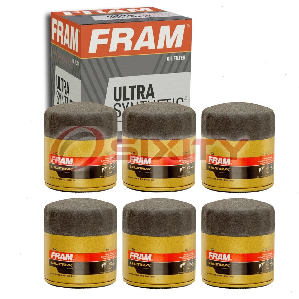 Filtros de óleo de motor 6 peças FRAM Ultra XG10060 para LB-29 LA1421 AF-4 AF-1 sy - Imagem 1 de 4