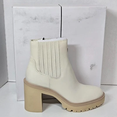 Dolce Vita 女式脚轮 H2O 鞋底切尔西高跟短靴象牙色 10 码 — 第 1/4 张图片