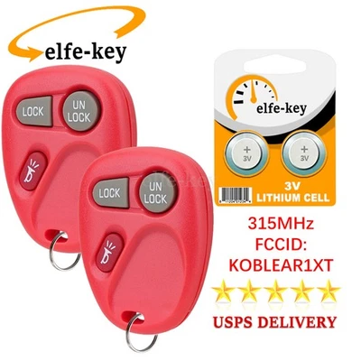 2 Red Remote Key Fob for Chevrolet Silverado GMC Sierra 1500 2500 3500 2001 2002 - Image 1 of 4