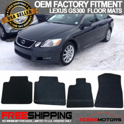 For 06-11 Lexus GS300 GS350 OE Fitment Floor Mats Carpet Front Rear Nylon Black - Image 1 of 3