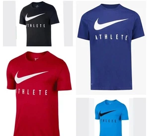 Nike Men’s Dri-Fit Athlete T-Shirt Short Sleeve Gym Fitness Training Activewear - Picture 1 of 9