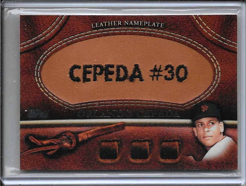 2011 TOPPS GLOVE MANUFACTURED LEATHER NAME PLATES ORLANDO CEPEDA #30 R.I.P - Image 1 of 2