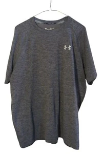 Under Armour Run Men's XL Gray Heatgear "Fitted" Moisture Wicking Tee Shirt - Picture 1 of 3