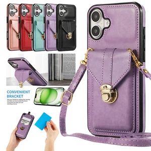 Para iPhone 16 15 14 13 12 11 Pro Max Dama Bandolera Cuero Billetera Estuche Cubierta - Imagen 1 de 53