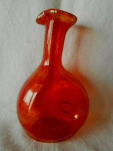 Blenko Tangerine Art Glass 6 1/2" Spouted Decanter 10 Oz. MCM w/o Stopper - Picture 1 of 6